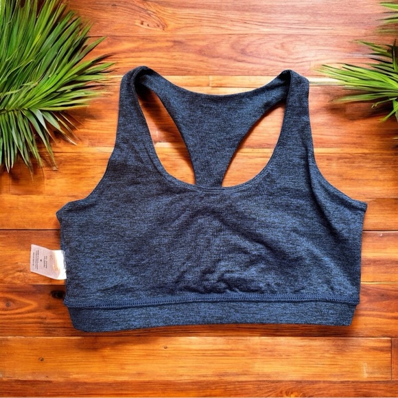 PELOTON Racerback Sports Bra - Dark Blue Heathered Black - Size M - Picture 9 of 12